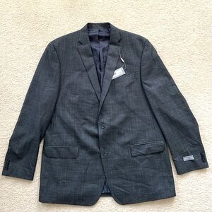 NWT Michael Kors Gray Blue Striped Blazer 46XL